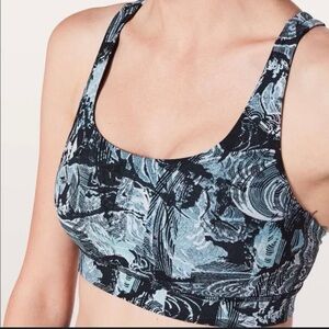 Lululemon Athletica Black and Blue Patterned Sports Bra
